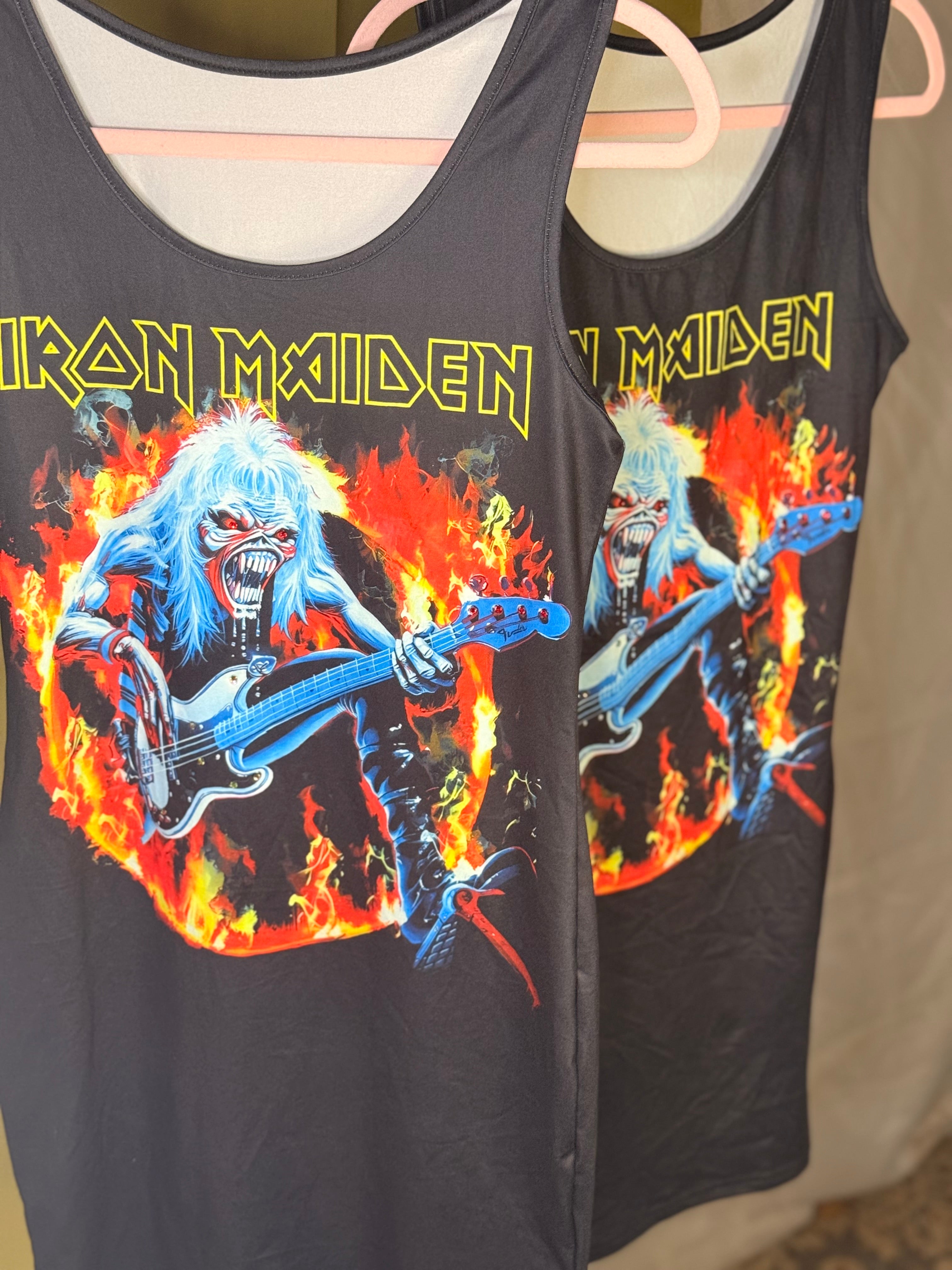 Iron Maiden Rock Bodycon Stoned Mini Dress