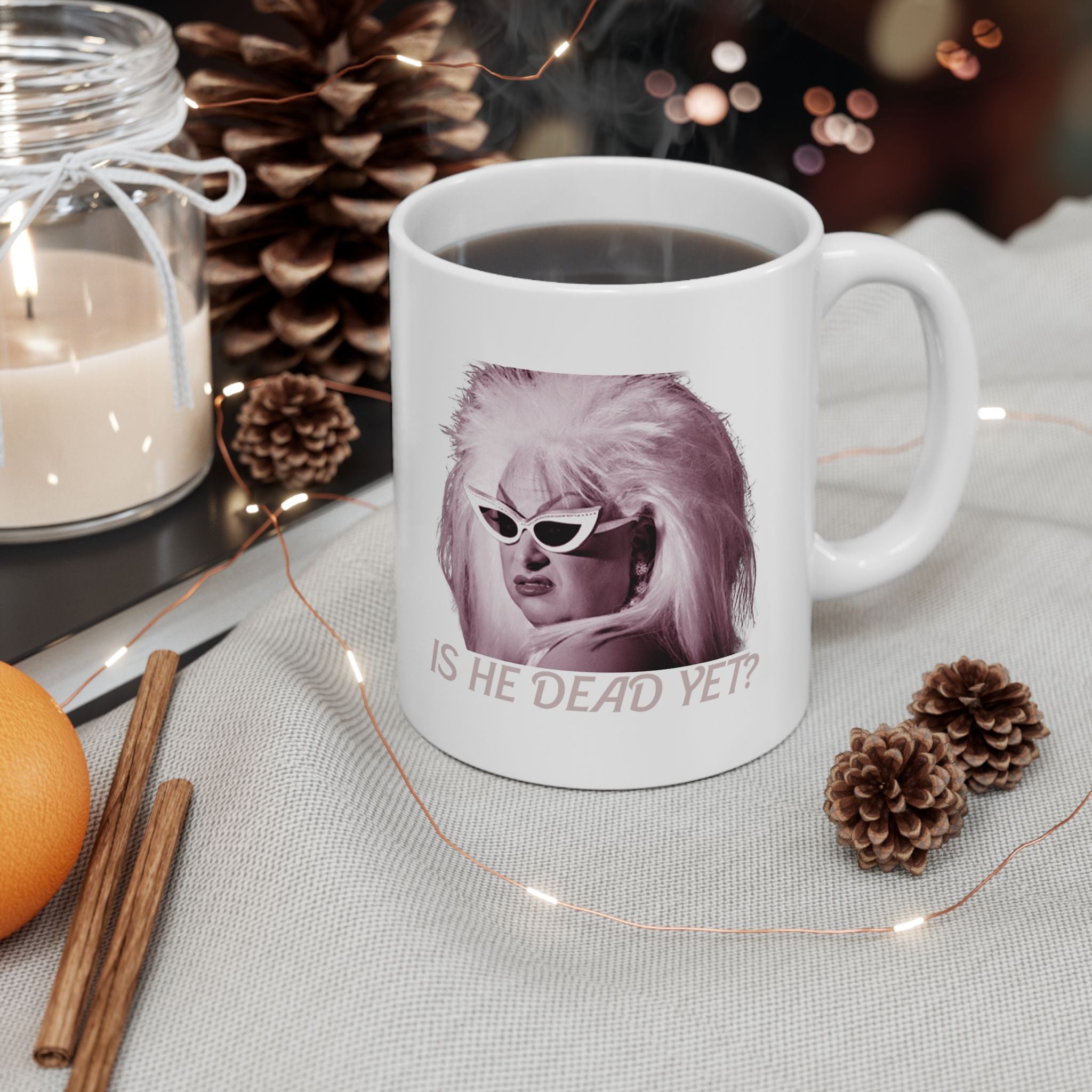 Divine Is He Dead Yet Mug