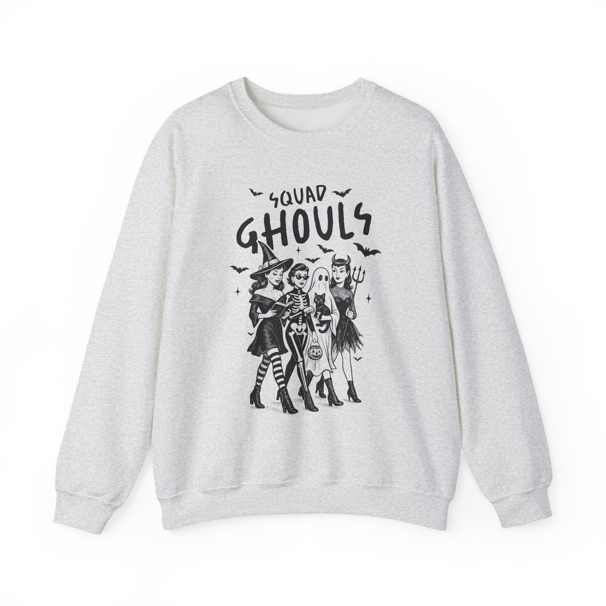 Squad Ghouls Sweatshirt, Halloween Crewneck, Spooky Season Apparel, Witchy Fashion, Unisex Halloween Sweatshirt