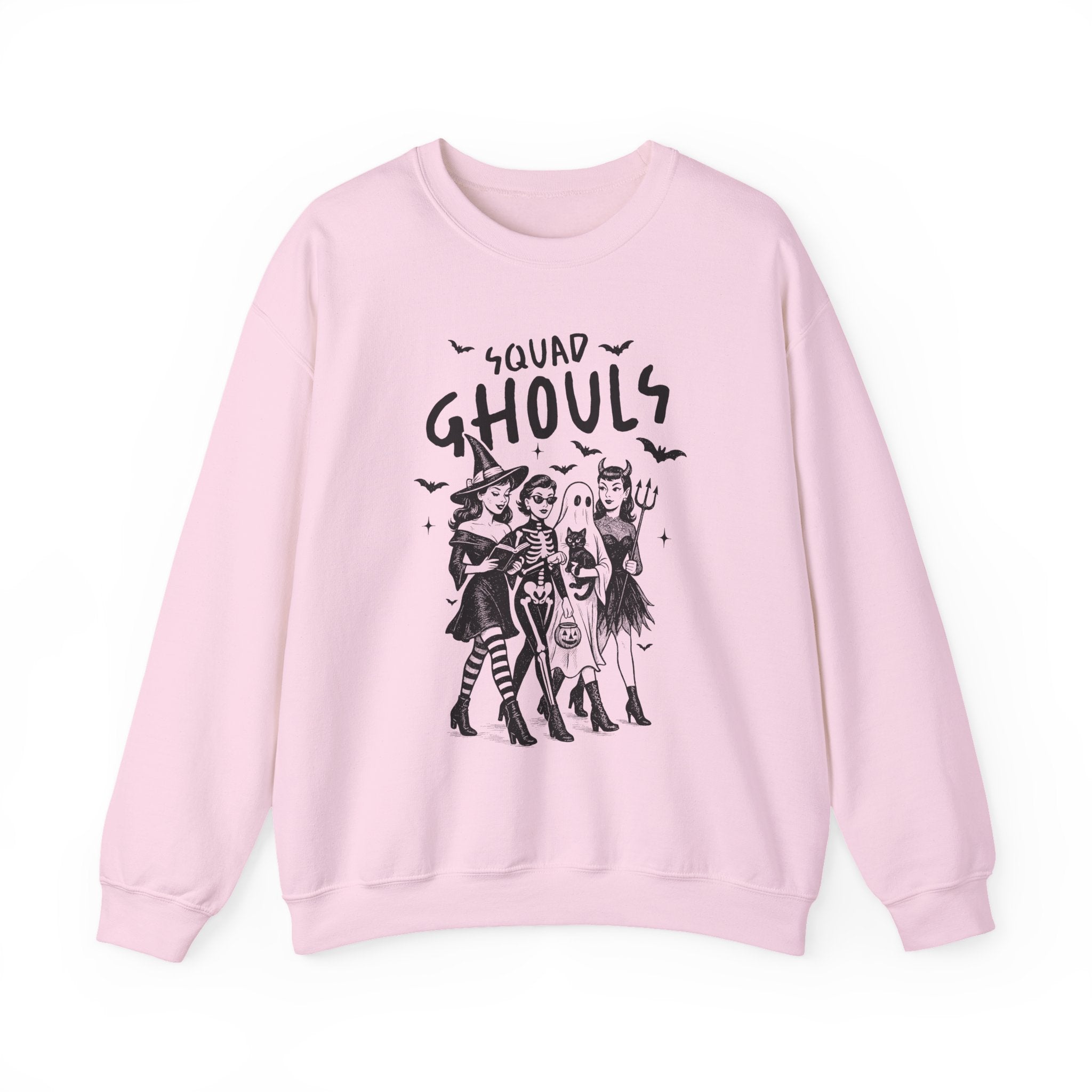 Squad Ghouls Sweatshirt, Halloween Crewneck, Spooky Season Apparel, Witchy Fashion, Unisex Halloween Sweatshirt