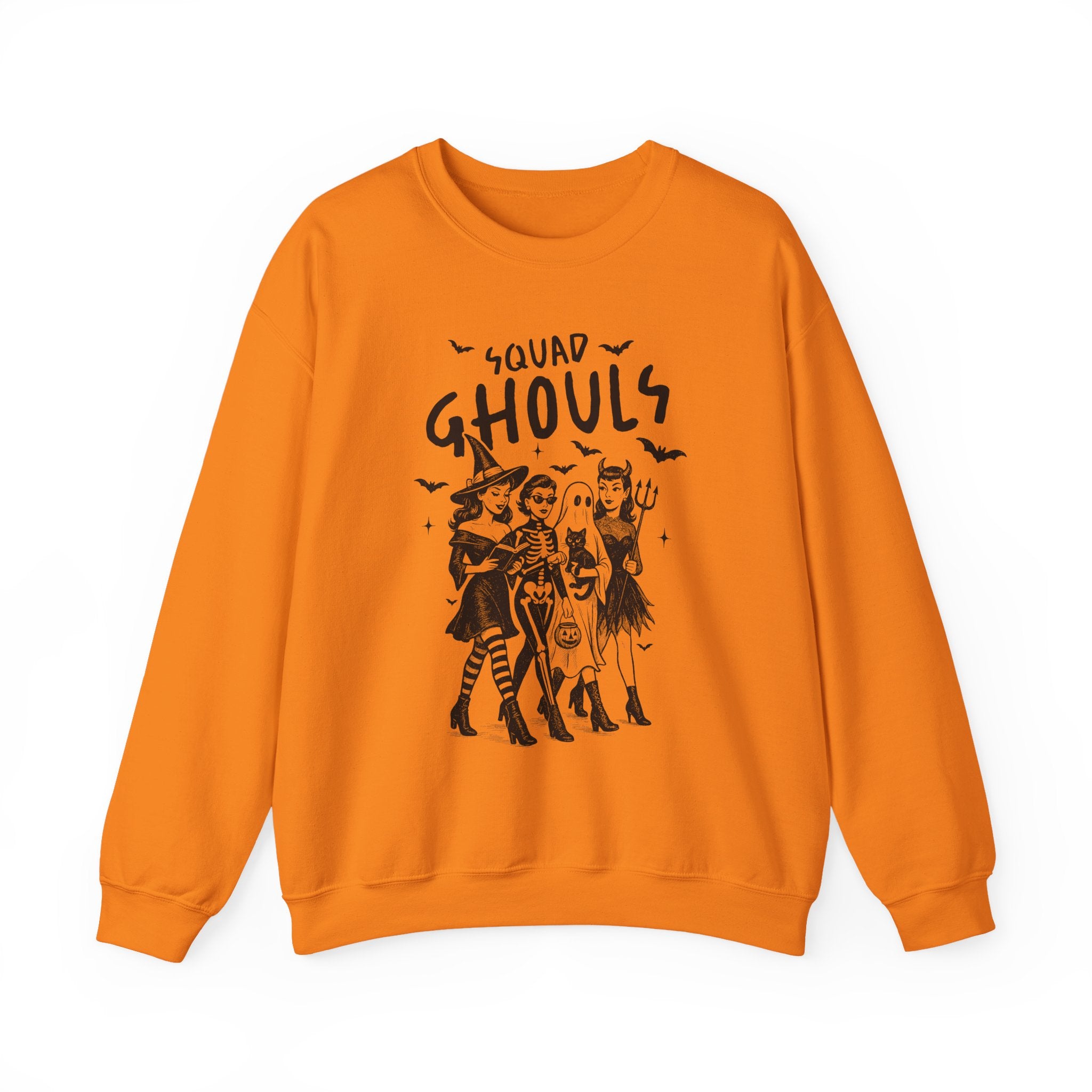 Squad Ghouls Sweatshirt, Halloween Crewneck, Spooky Season Apparel, Witchy Fashion, Unisex Halloween Sweatshirt