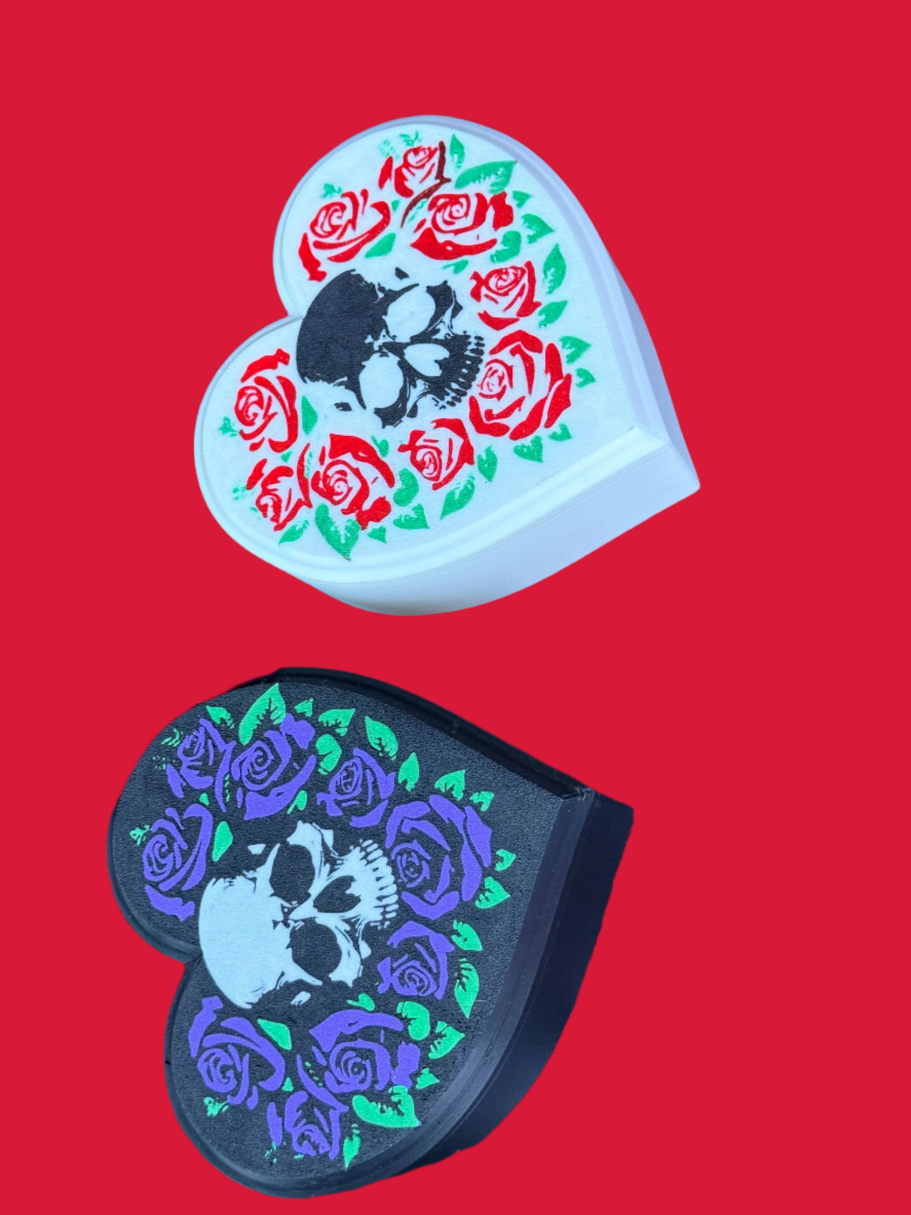 3D Heart Skull Jewelry Box