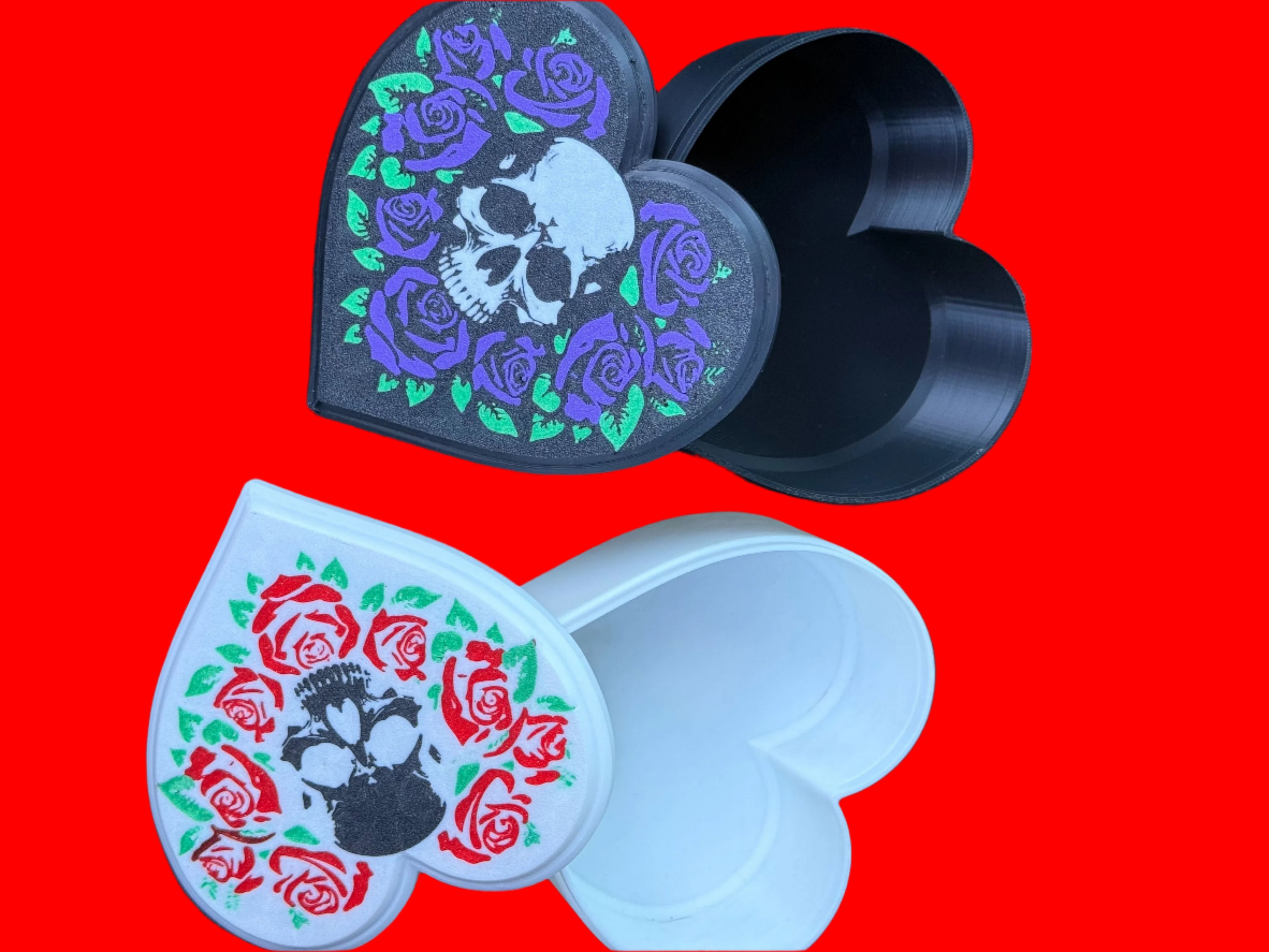 3D Heart Skull Jewelry Box