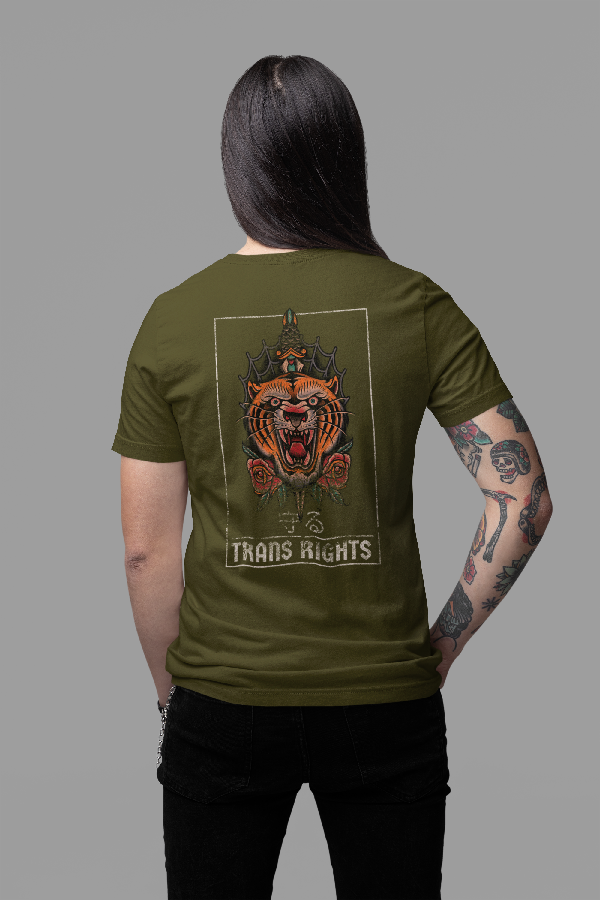 Protect TRANS RIGHTS Tiger Japanese T-shirt