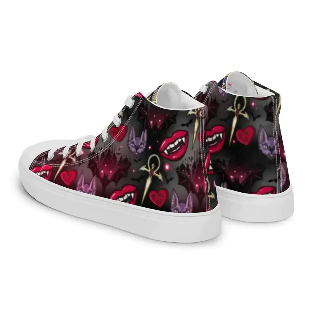 Dark Bite Me Vamp Men’s high top canvas shoes - Kennidi Fierce Attire