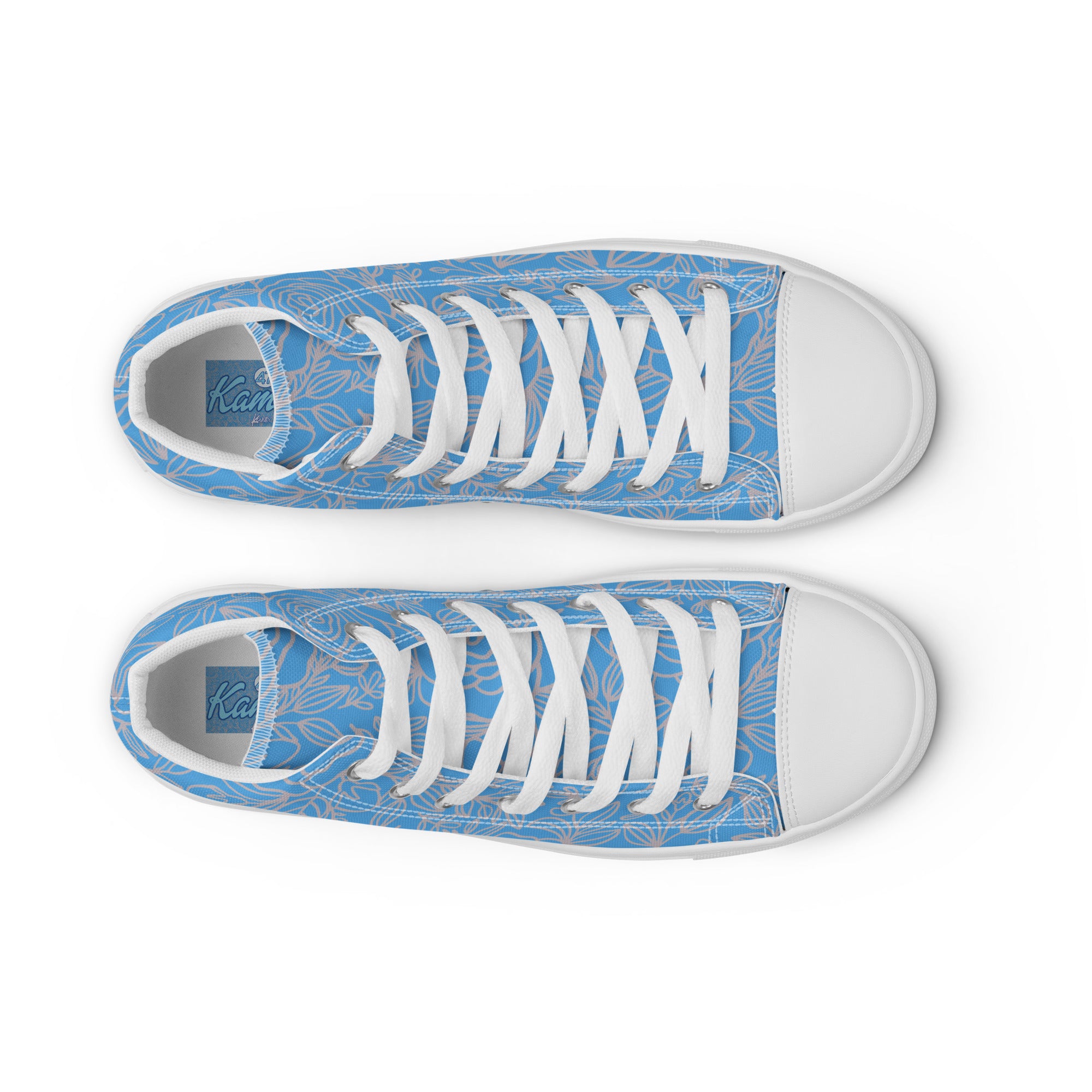 Kamala 47 Blue Rose Men’s high top canvas shoes