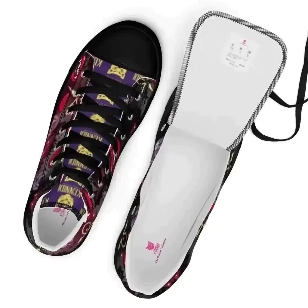 Pounce in Style with Dark Cat Vamp Canvas Shoes