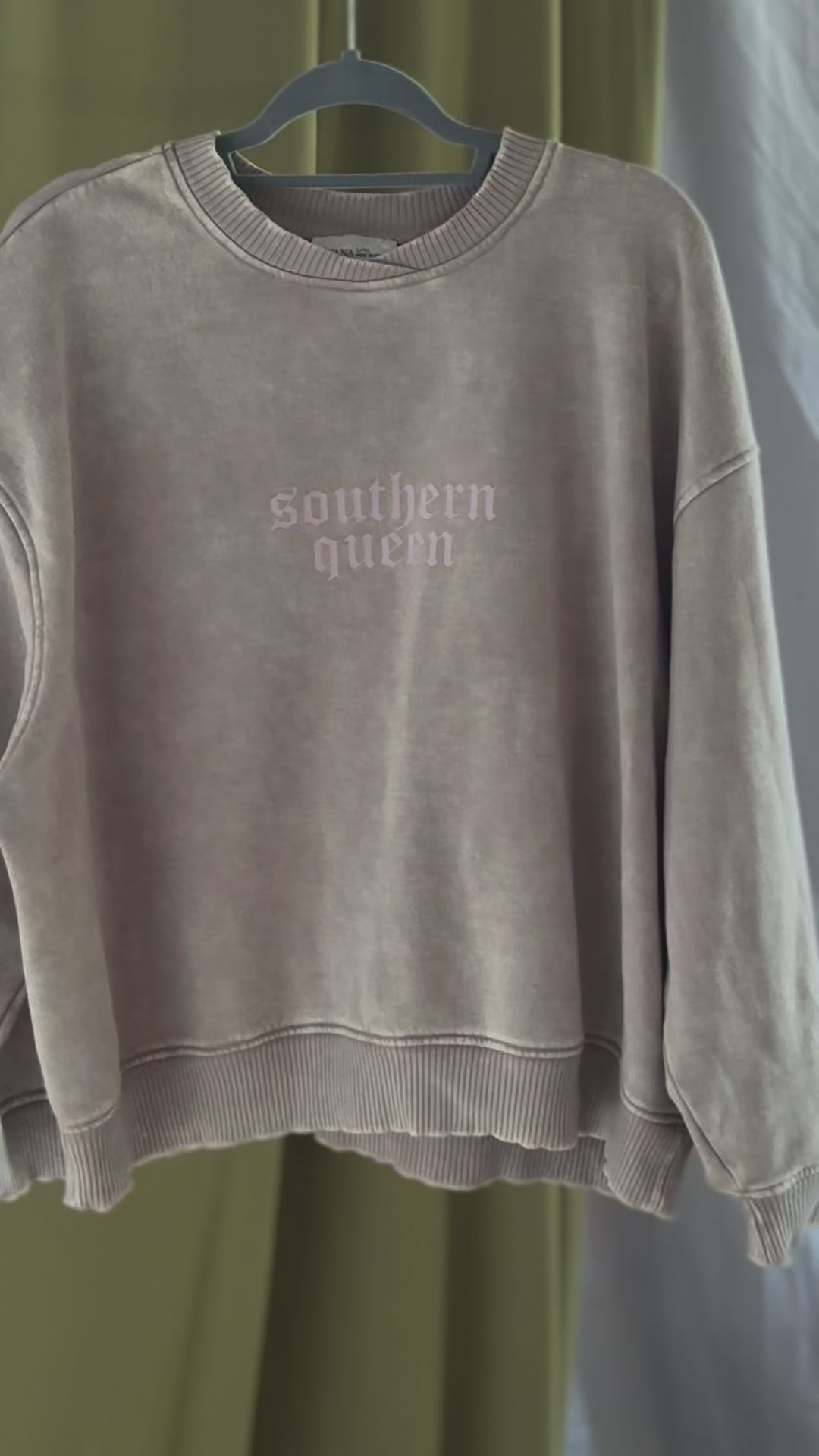 Southern Queen Acid Wash Fleece Oversized Pullover