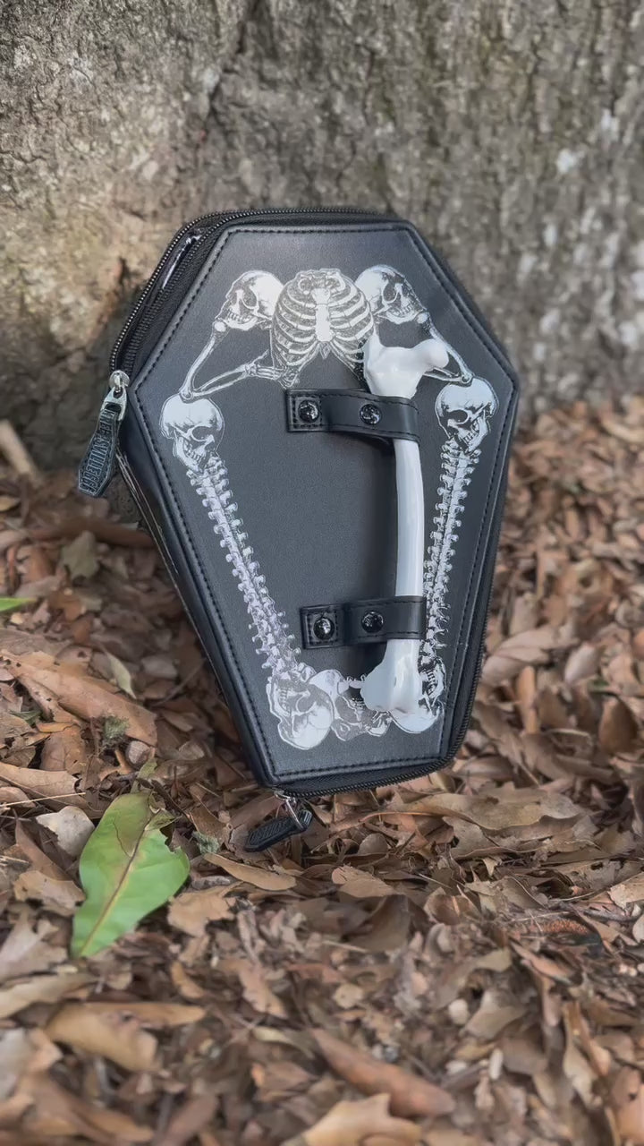 Punk Gothic Coffin Bag- with Bone