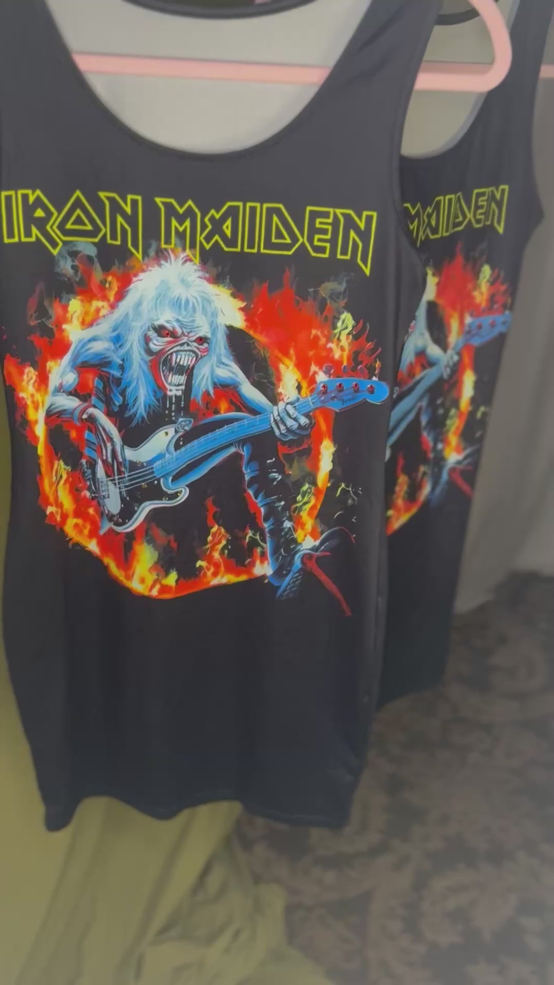 Iron Maiden Rock Bodycon Stoned Mini Dress