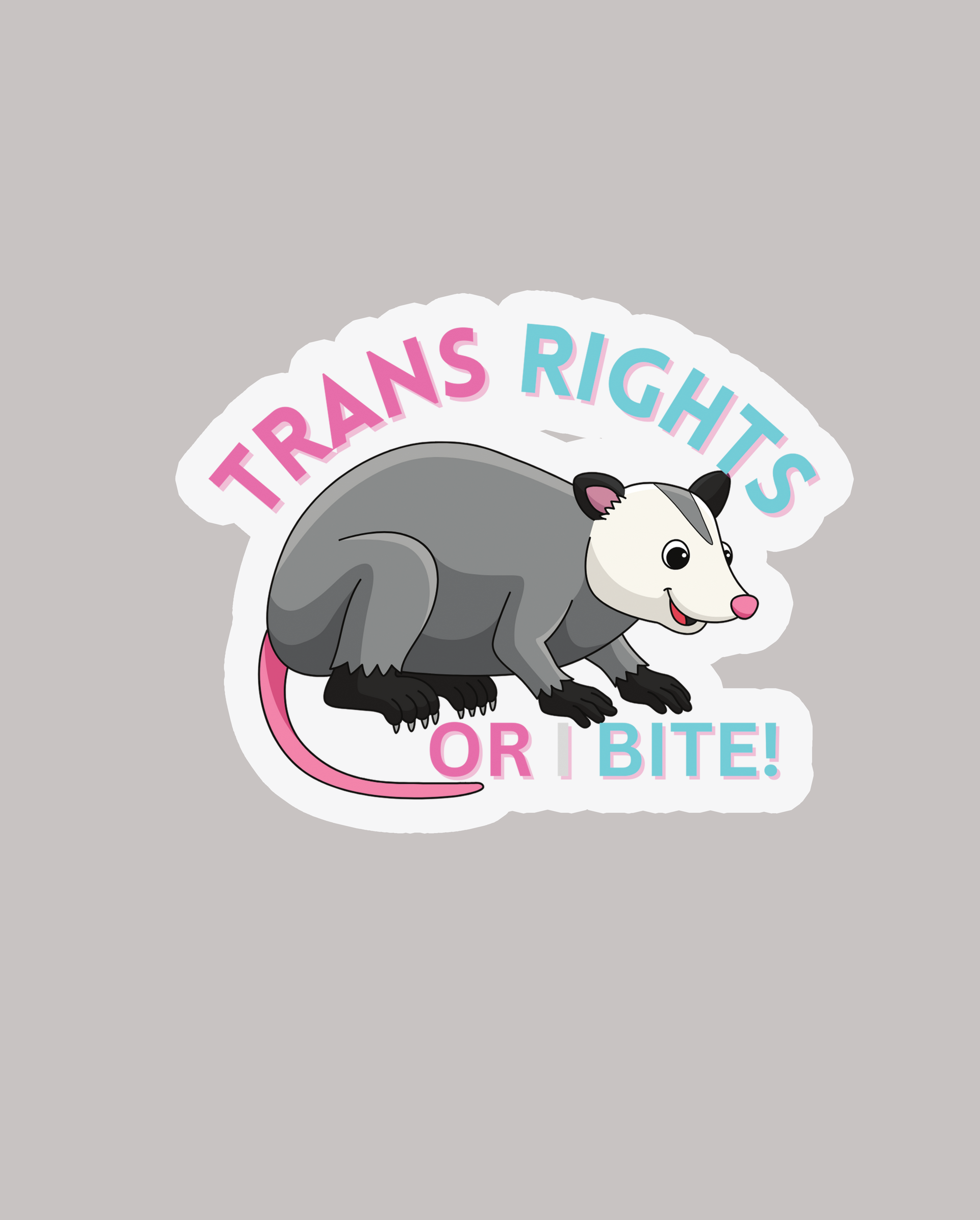 Trans Rights Or I Bite Sticker