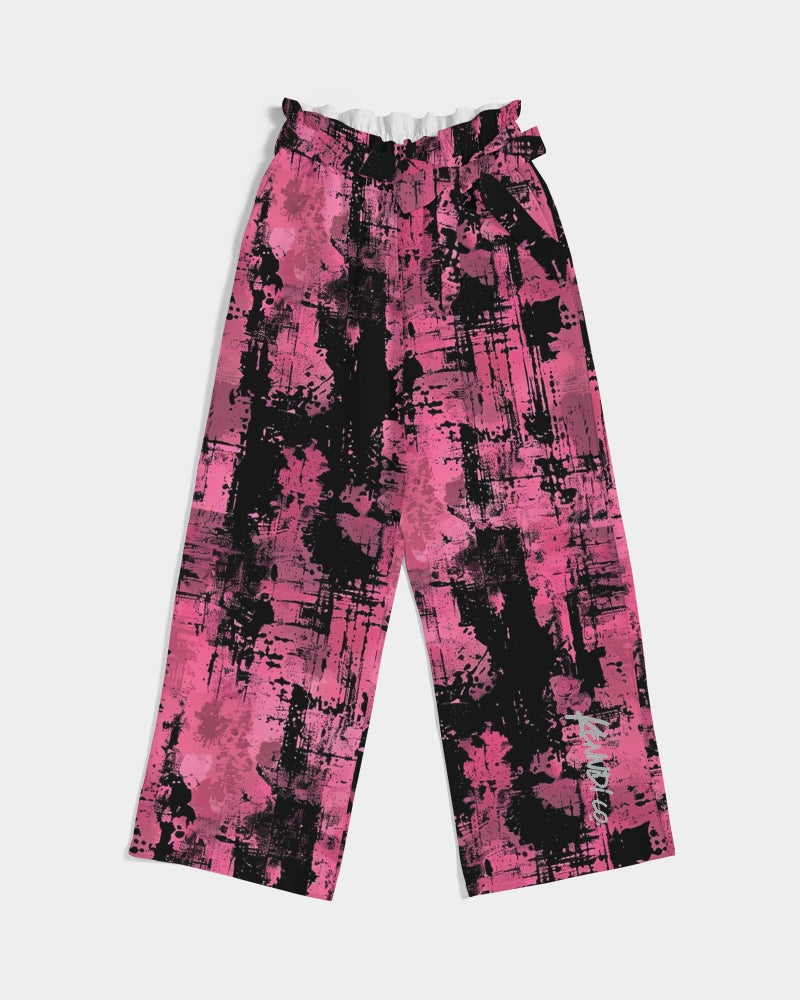 Pink Grunge Women's High-Rise Wide Leg Pants