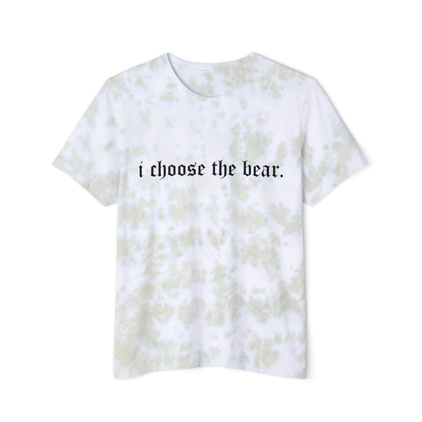 I Choose The Bear Unisex FWD Fashion Tie-Dyed T-Shirt - White/Olive Oil / XS - T-Shirt