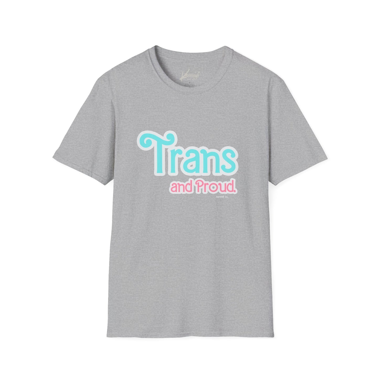 Trans And Proud Barbie Inspired Pride Version 2 Unisex Softstyle T-Shirt Sport Grey / Xs
