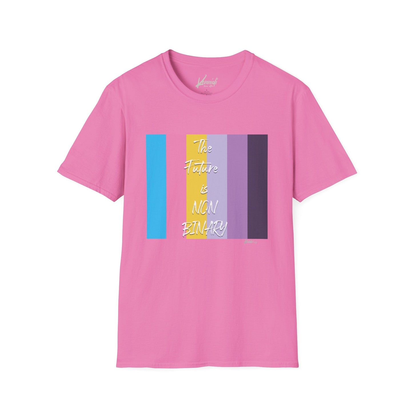 The Future Is Non Binary Pride Unisex Softstyle T-Shirt Azalea / S