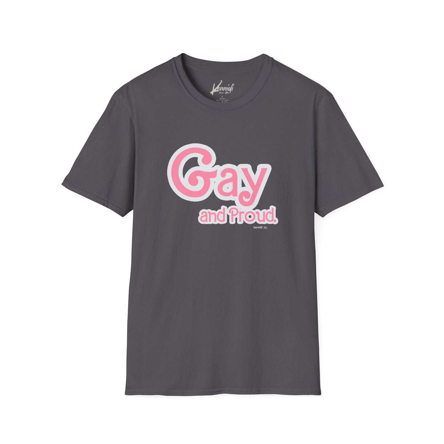 Gay And Proud Barbie Inspired Pride Unisex Softstyle T-Shirt Charcoal / Xs