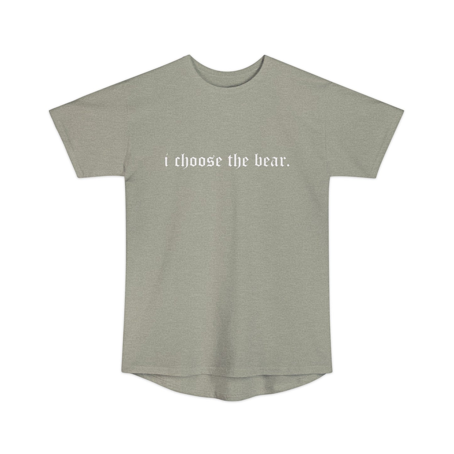 I Choose The Bear Unisex Long Body Urban Tee - Heather Stone / S - T-Shirt