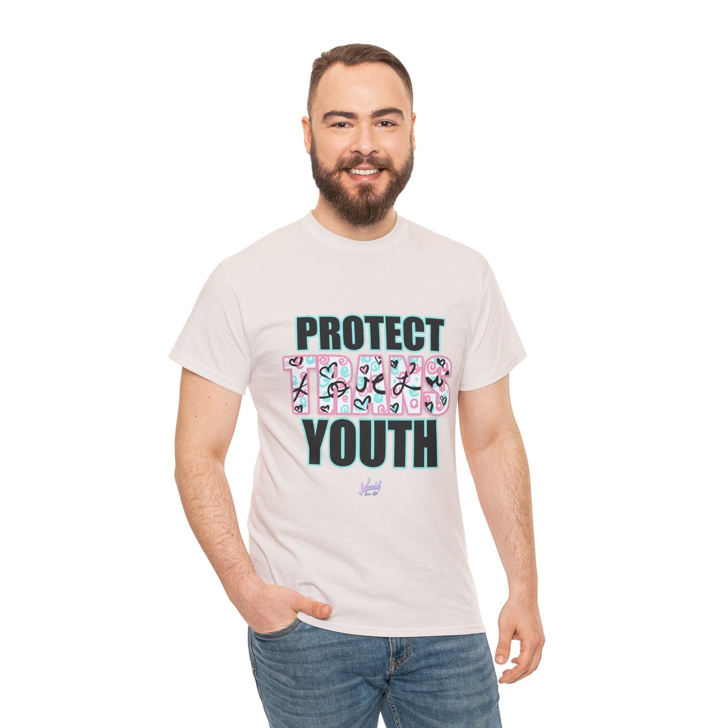 Protect Trans Youth Love 3.0 Unisex Heavy Cotton Tee - Ice Grey / S T - Shirt