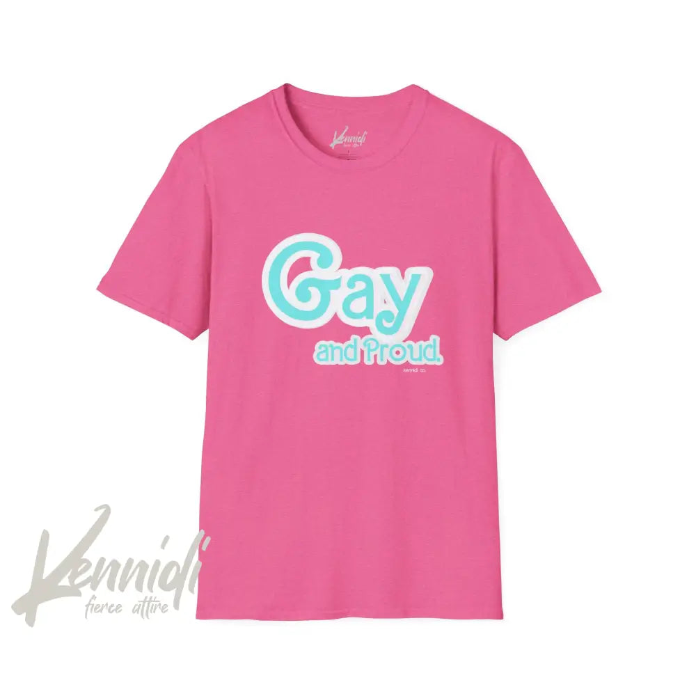Gay and Proud Barbie Inspired Pride Blue Unisex Softstyle T-Shirt
