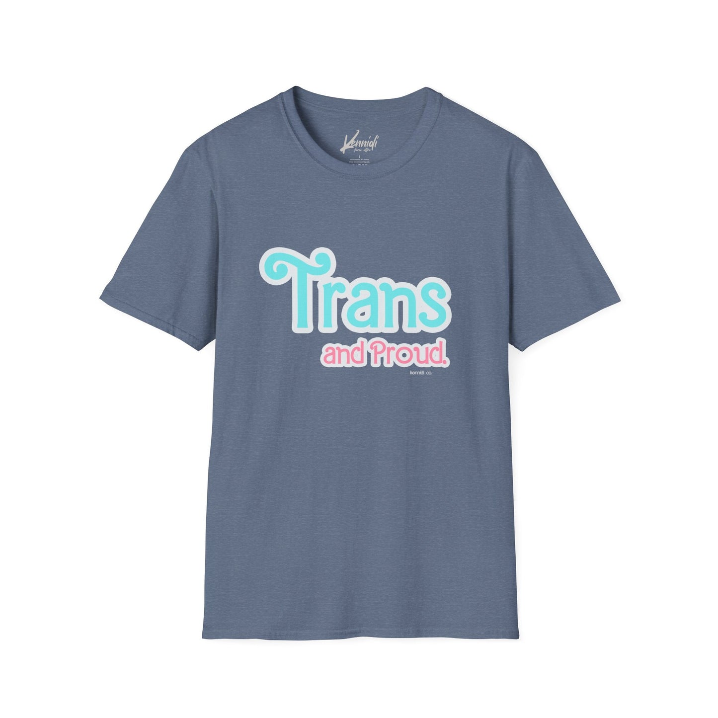 Trans And Proud Barbie Inspired Pride Version 2 Unisex Softstyle T-Shirt Heather Indigo / S