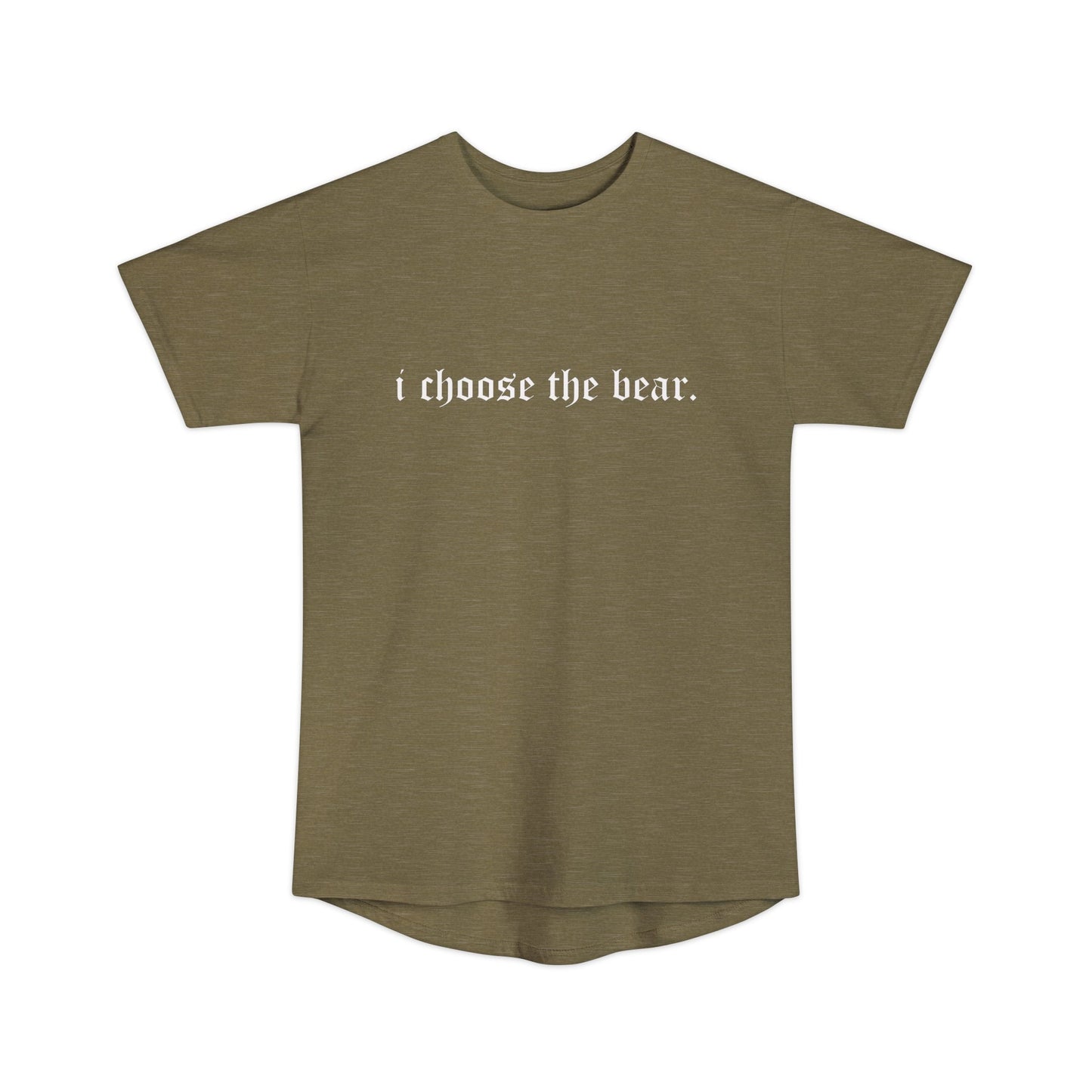 I Choose The Bear Unisex Long Body Urban Tee - Heather Olive / S - T-Shirt