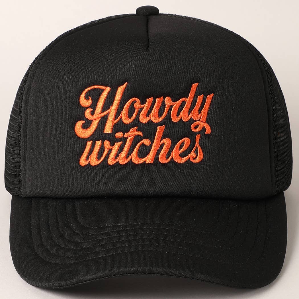 Howdy Witches Embroidered Mesh Back Trucker Hat