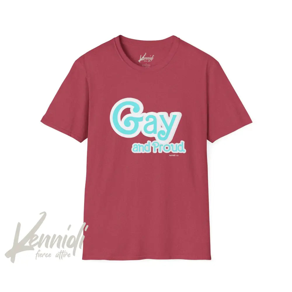Gay and Proud Barbie Inspired Pride Blue Unisex Softstyle T-Shirt