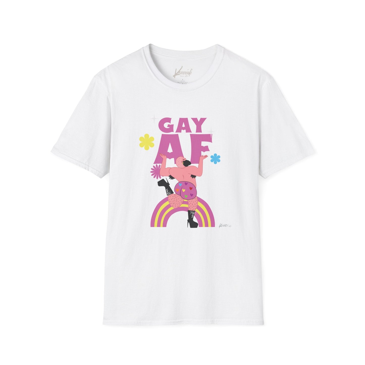 Gay Af Pride Unisex Softstyle T-Shirt White / Xs