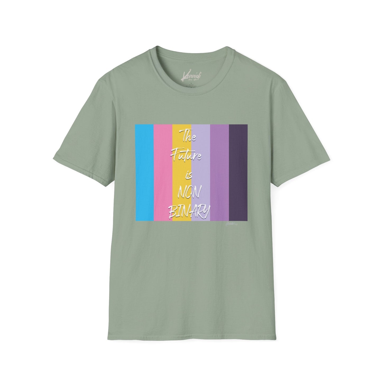 The Future Is Non Binary Pride Unisex Softstyle T-Shirt Sage / S