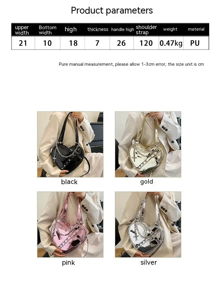 Chain Heart-shaped Bags Large Capacity Love Shoulder Bag For Women Valentine’s Day