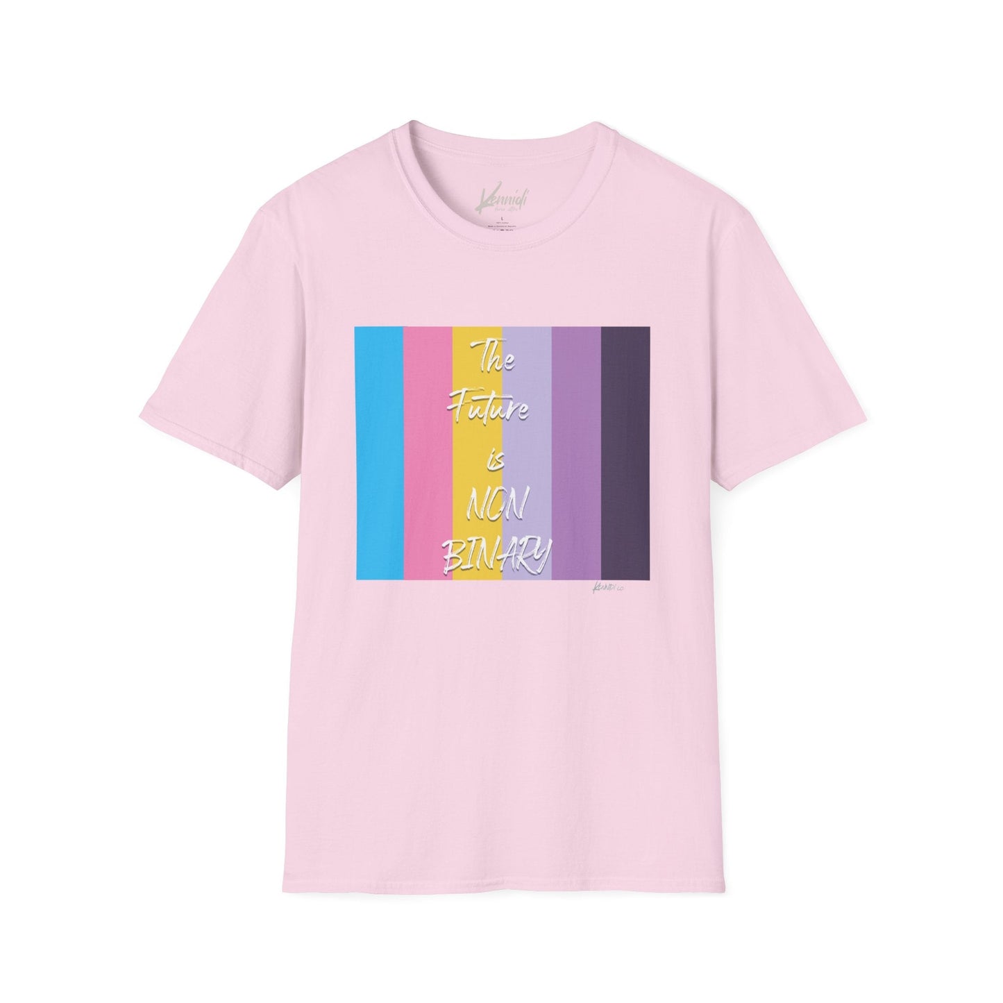 The Future Is Non Binary Pride Unisex Softstyle T-Shirt Light Pink / S
