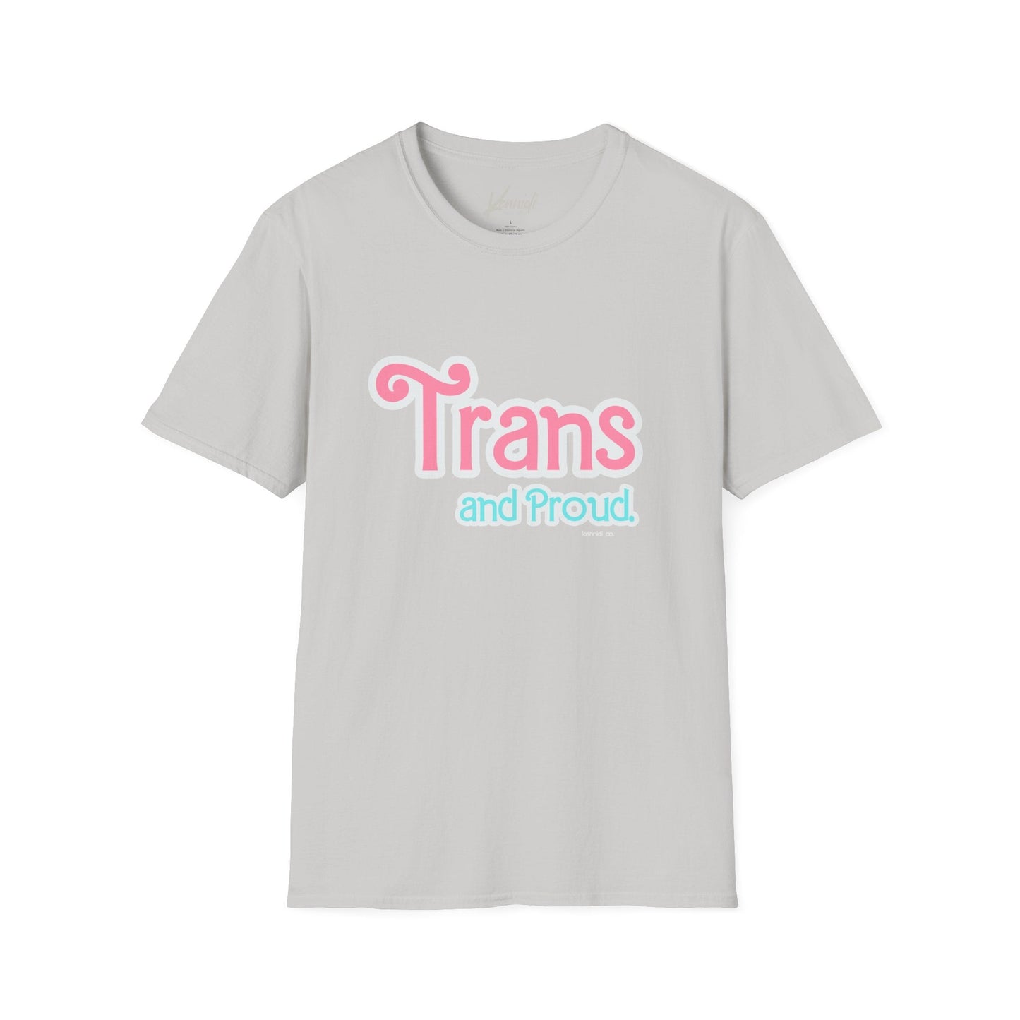 Trans And Proud Barbie Inspired Pride Unisex Softstyle T-Shirt Ice Grey / S