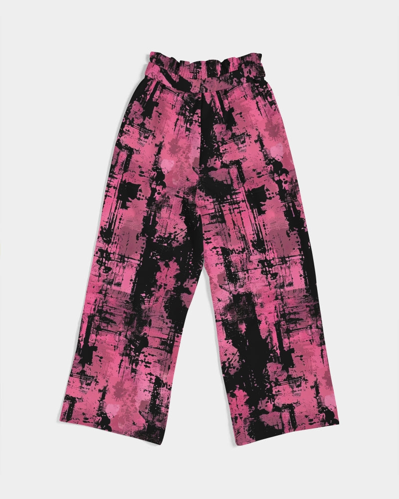 Pink Grunge Women's High-Rise Wide Leg Pants