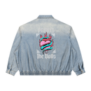 Unisex Vintage Wash Full-Zip Denim Jacket