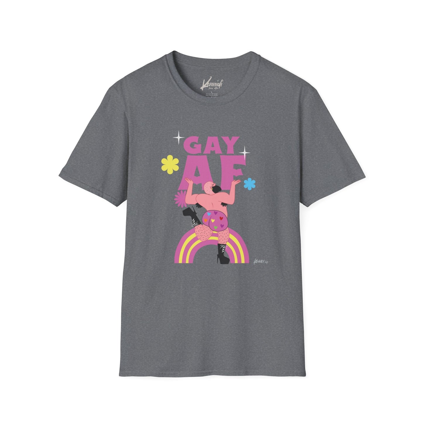 Gay Af Pride Unisex Softstyle T-Shirt Graphite Heather / S