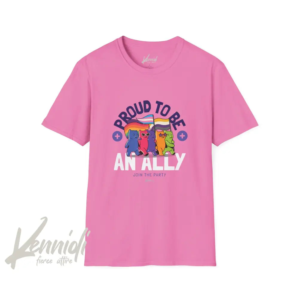 Proud To Be An Ally Pride Unisex Softstyle T-Shirt Azalea / S