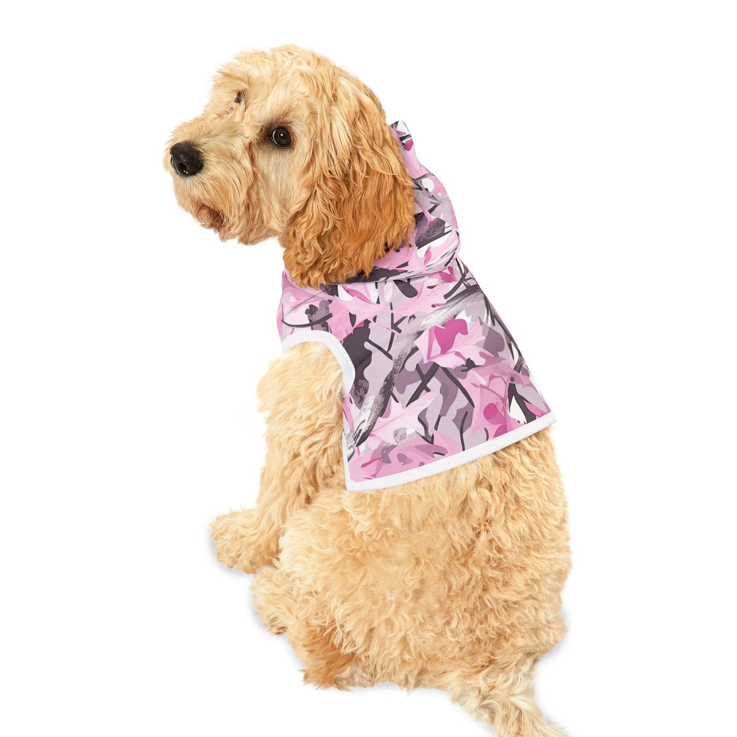 Pink Mossy Oak Pet Hoodie - XXS / White Rib Pets