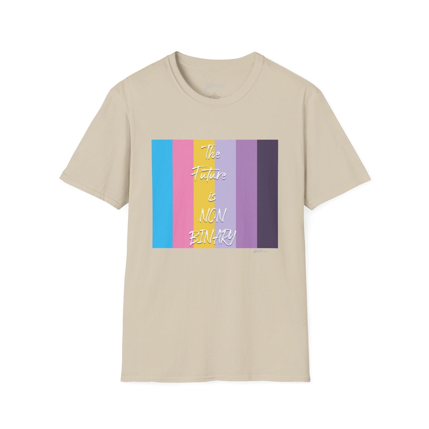The Future Is Non Binary Pride Unisex Softstyle T-Shirt Sand / S