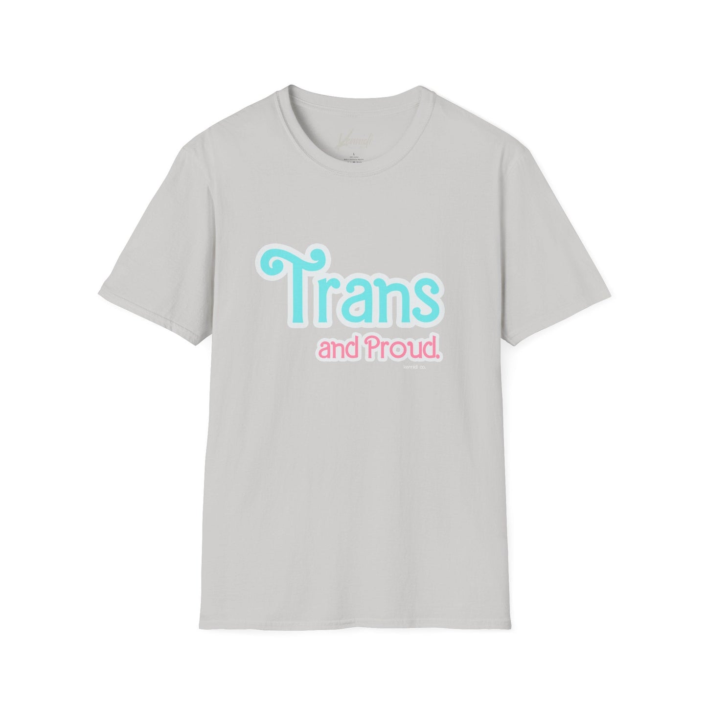 Trans And Proud Barbie Inspired Pride Version 2 Unisex Softstyle T-Shirt Ice Grey / S