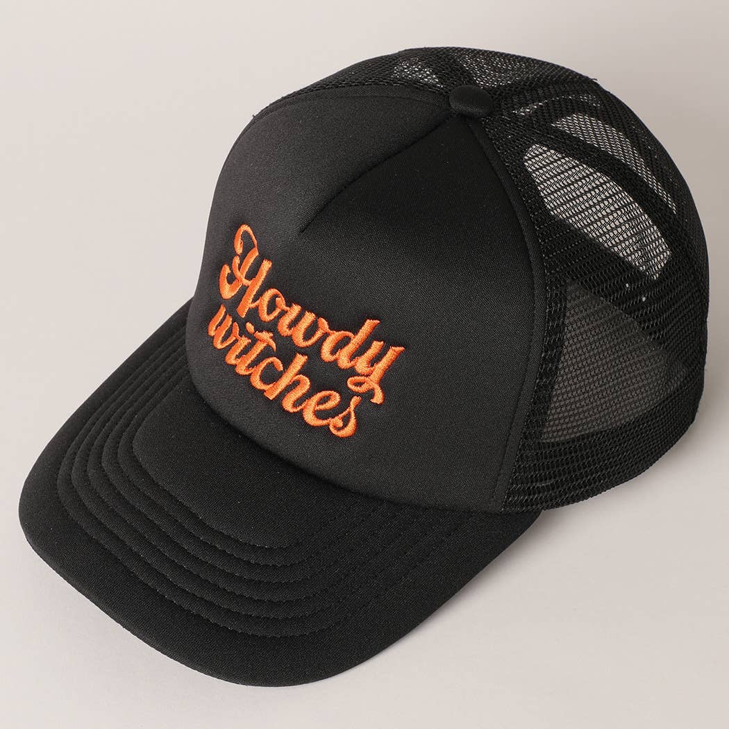 Howdy Witches Embroidered Mesh Back Trucker Hat