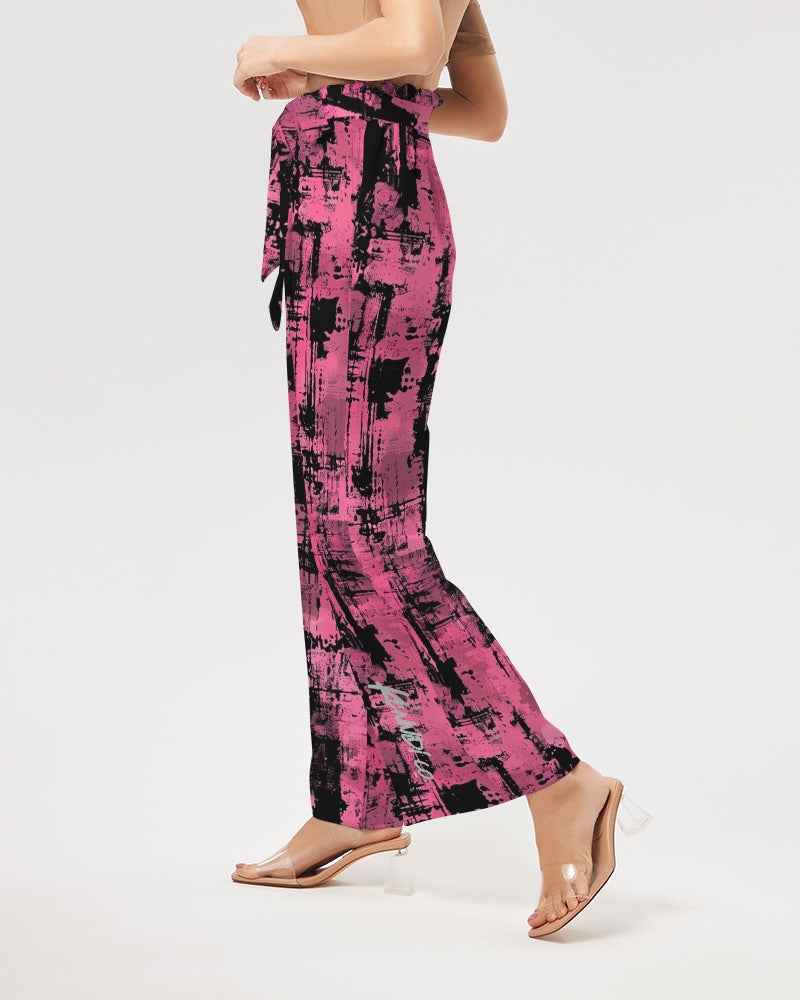 Pink Grunge Women's High-Rise Wide Leg Pants