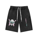 Protect The Dolls Skull Butterfly Unisex Mineral Wash Raw Edge Shorts