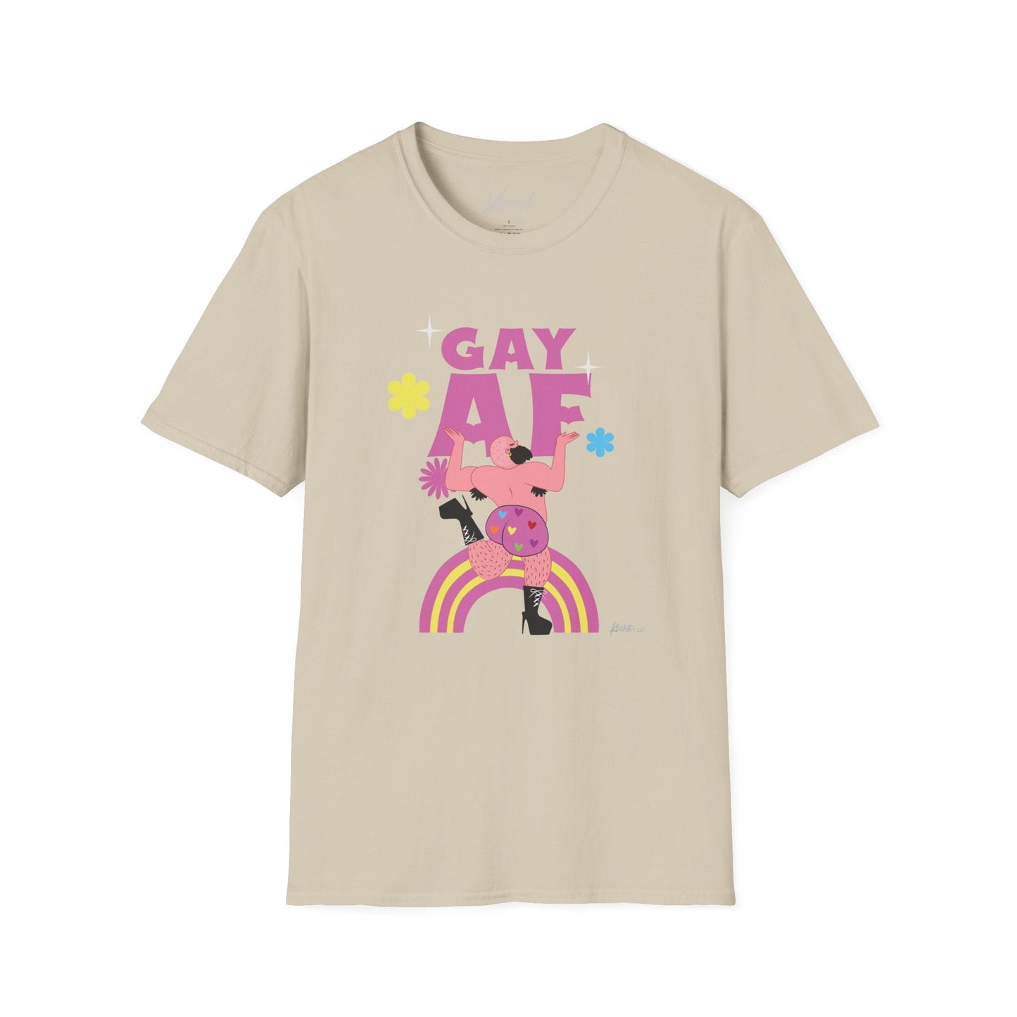 Gay Af Pride Unisex Softstyle T-Shirt Sand / S
