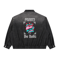 Unisex Vintage Wash Full-Zip Denim Jacket