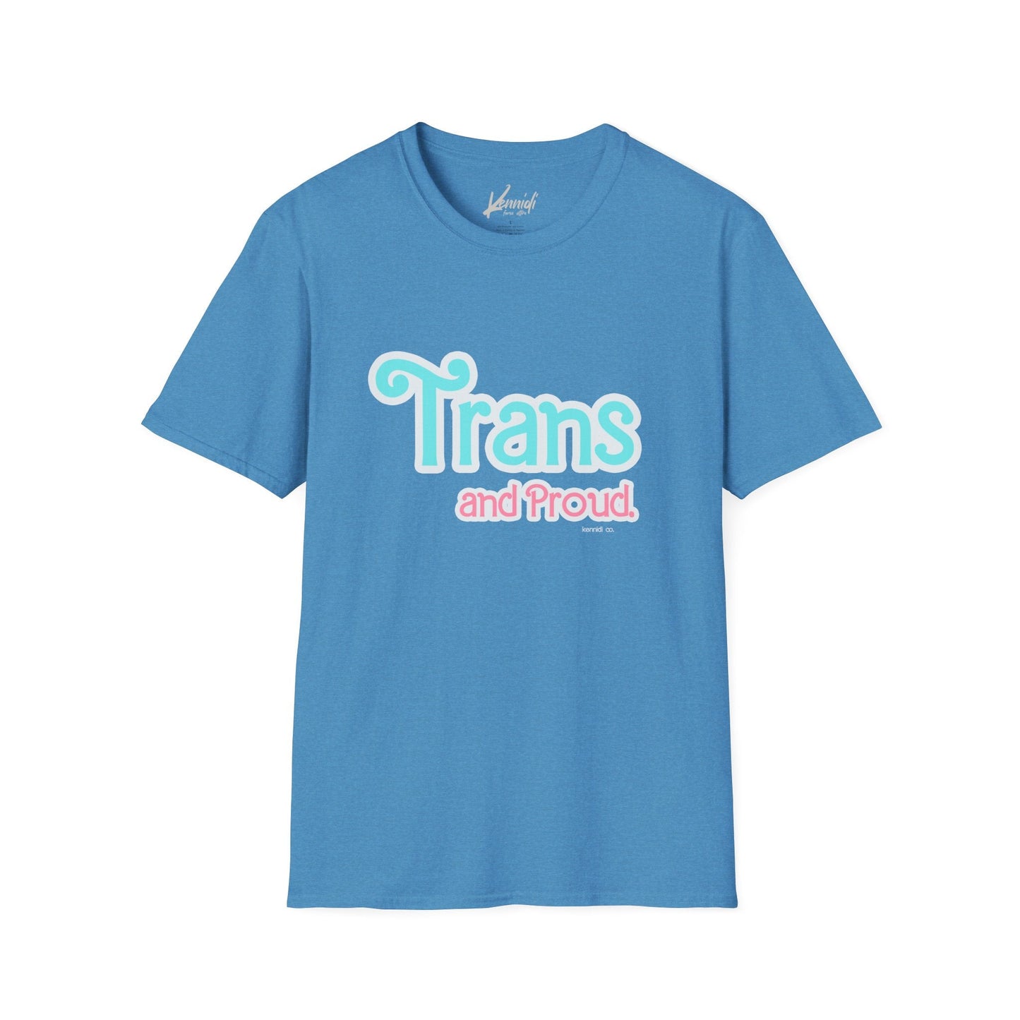 Trans And Proud Barbie Inspired Pride Version 2 Unisex Softstyle T-Shirt Heather Sapphire / S