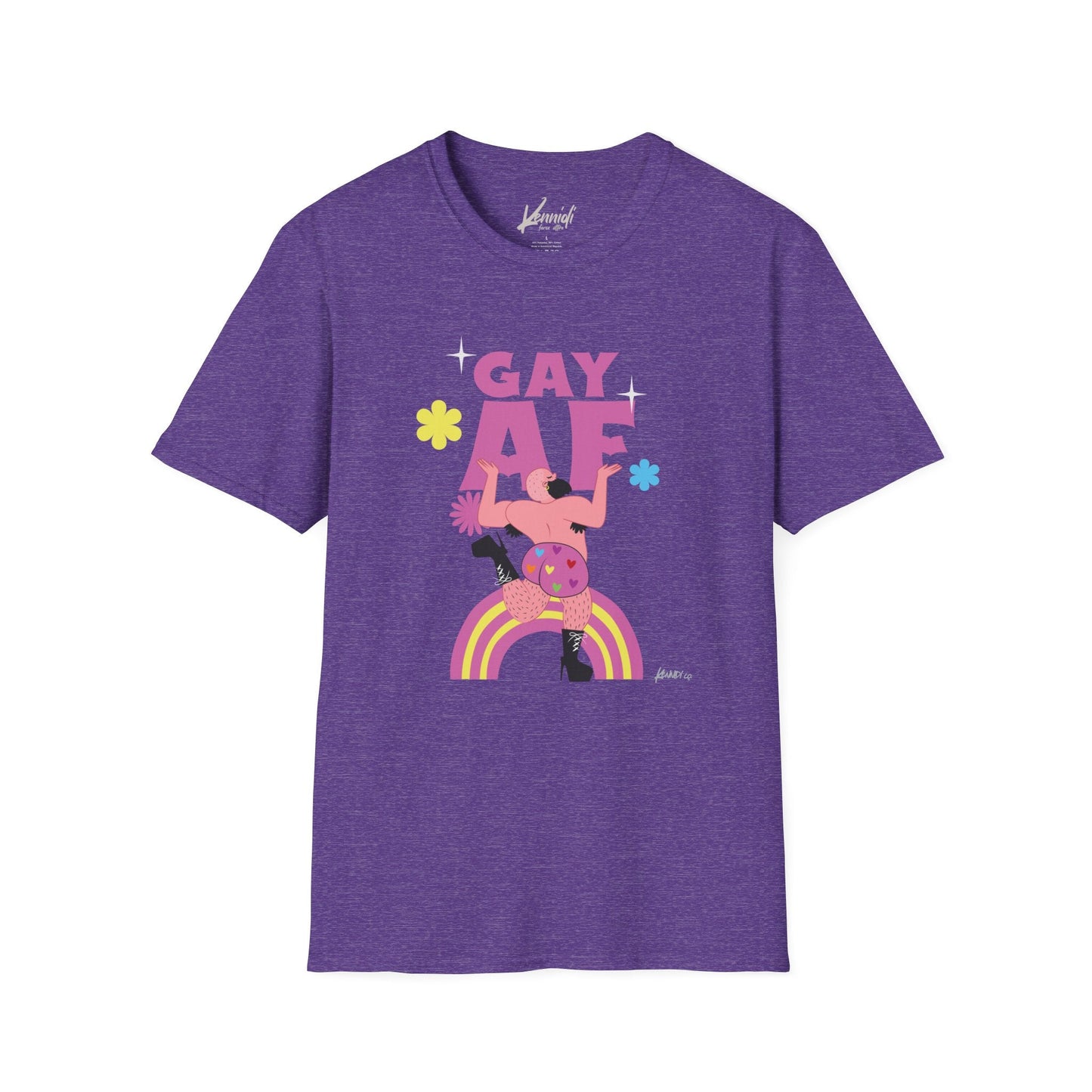 Gay Af Pride Unisex Softstyle T-Shirt Heather Purple / S