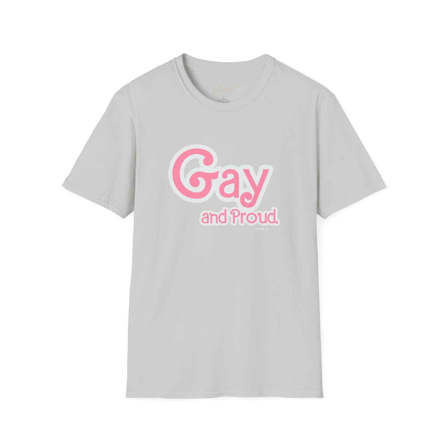 Gay And Proud Barbie Inspired Pride Unisex Softstyle T-Shirt Ice Grey / S