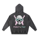 Protect the DOLLS Skull Snow Wash Fleece Oversize Hoodie