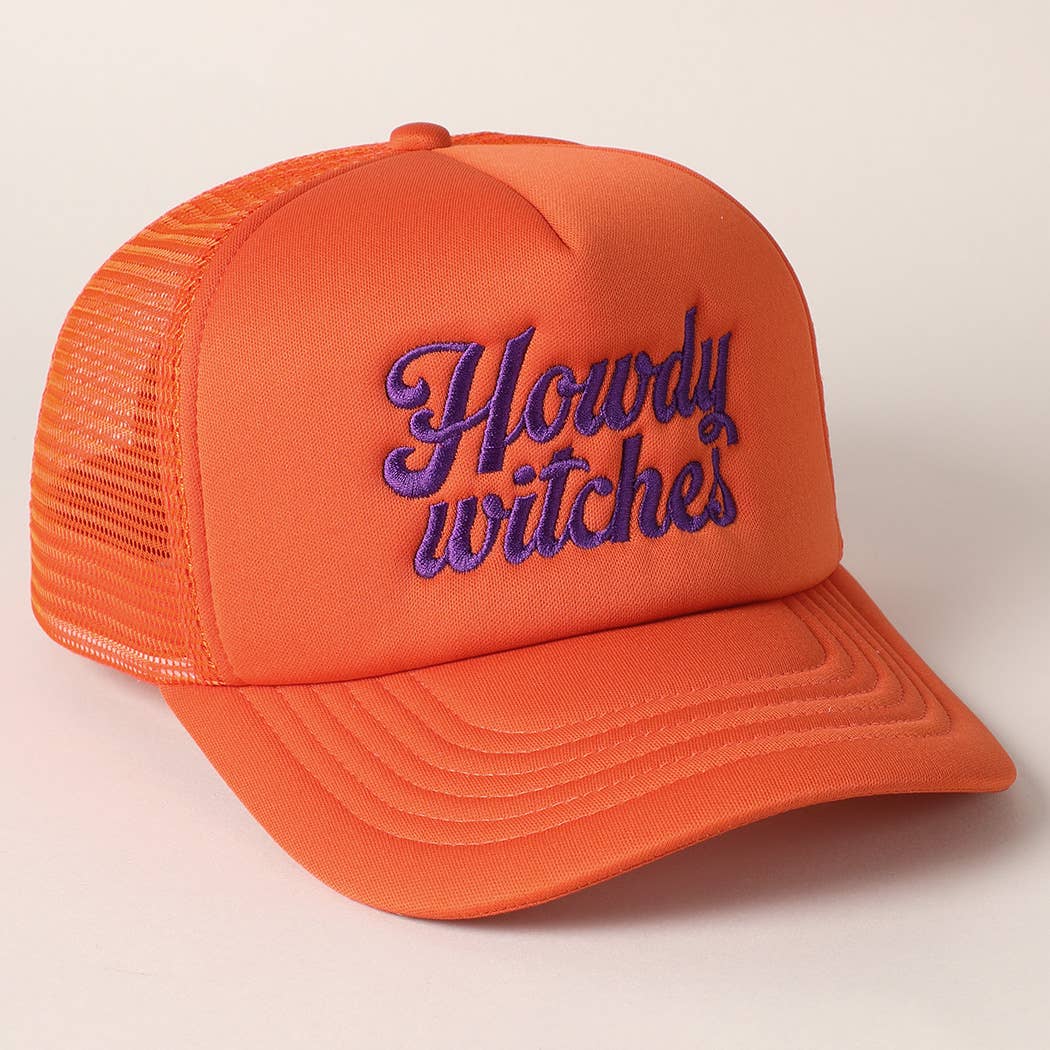 Howdy Witches Embroidered Mesh Back Trucker Hat