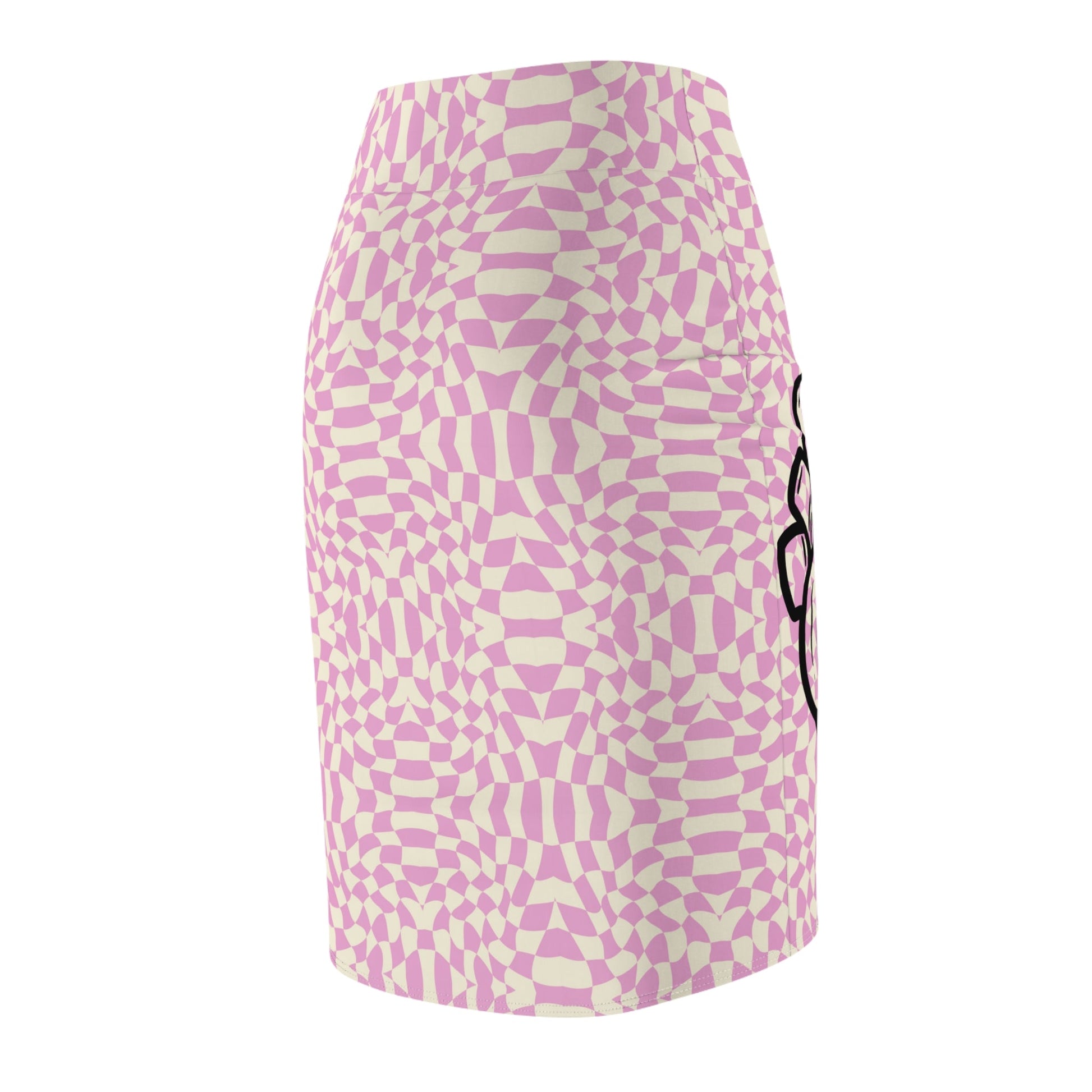 Pink Heart Lock & Key Women’s Pencil Skirt - All Over Prints